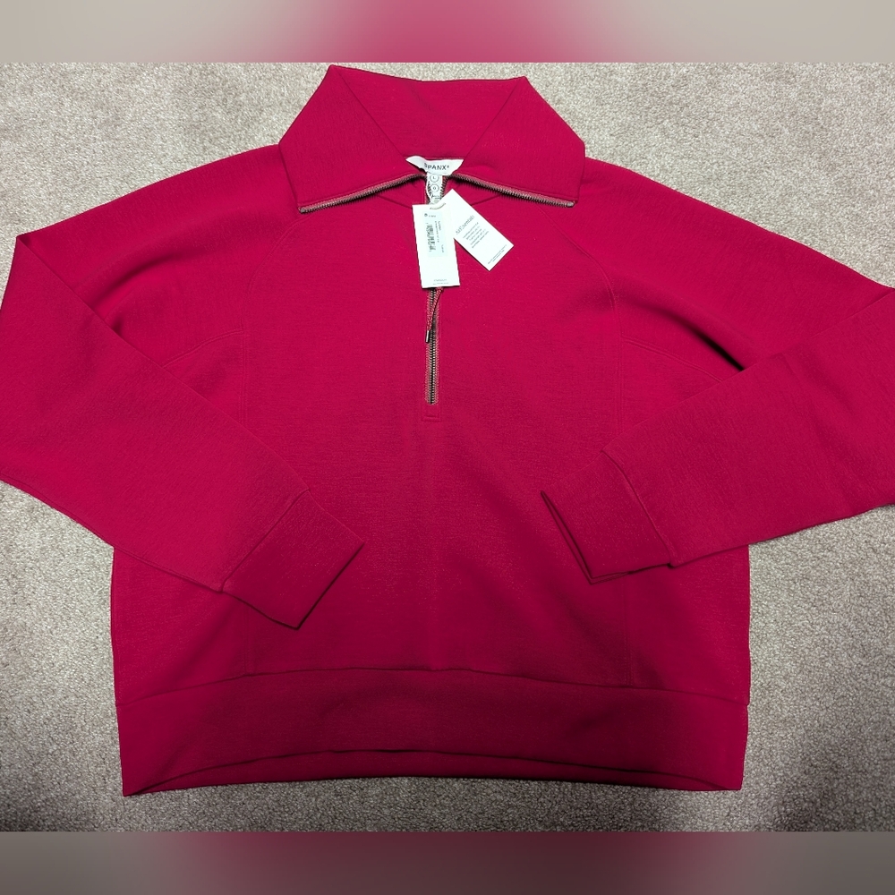 Spanx Fuschia AirEssentials Half Zip sz Large